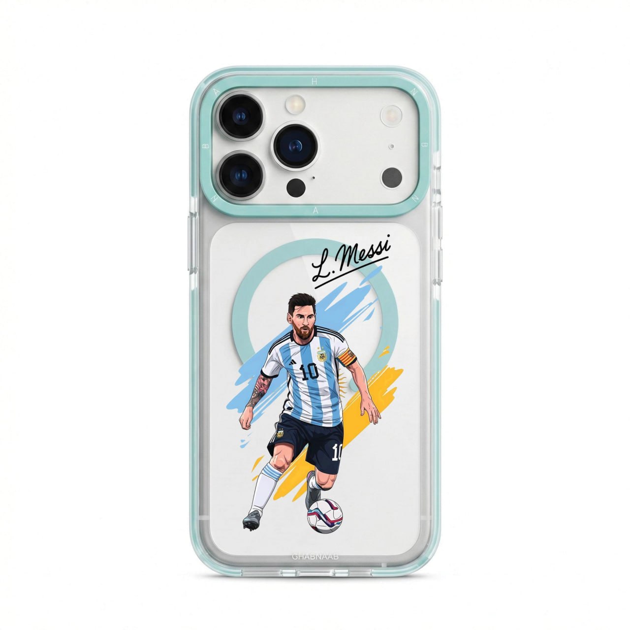 قاب لیونل مسی Lionel Messi با مگ سیف قاب ناب ghabnaab آیفون